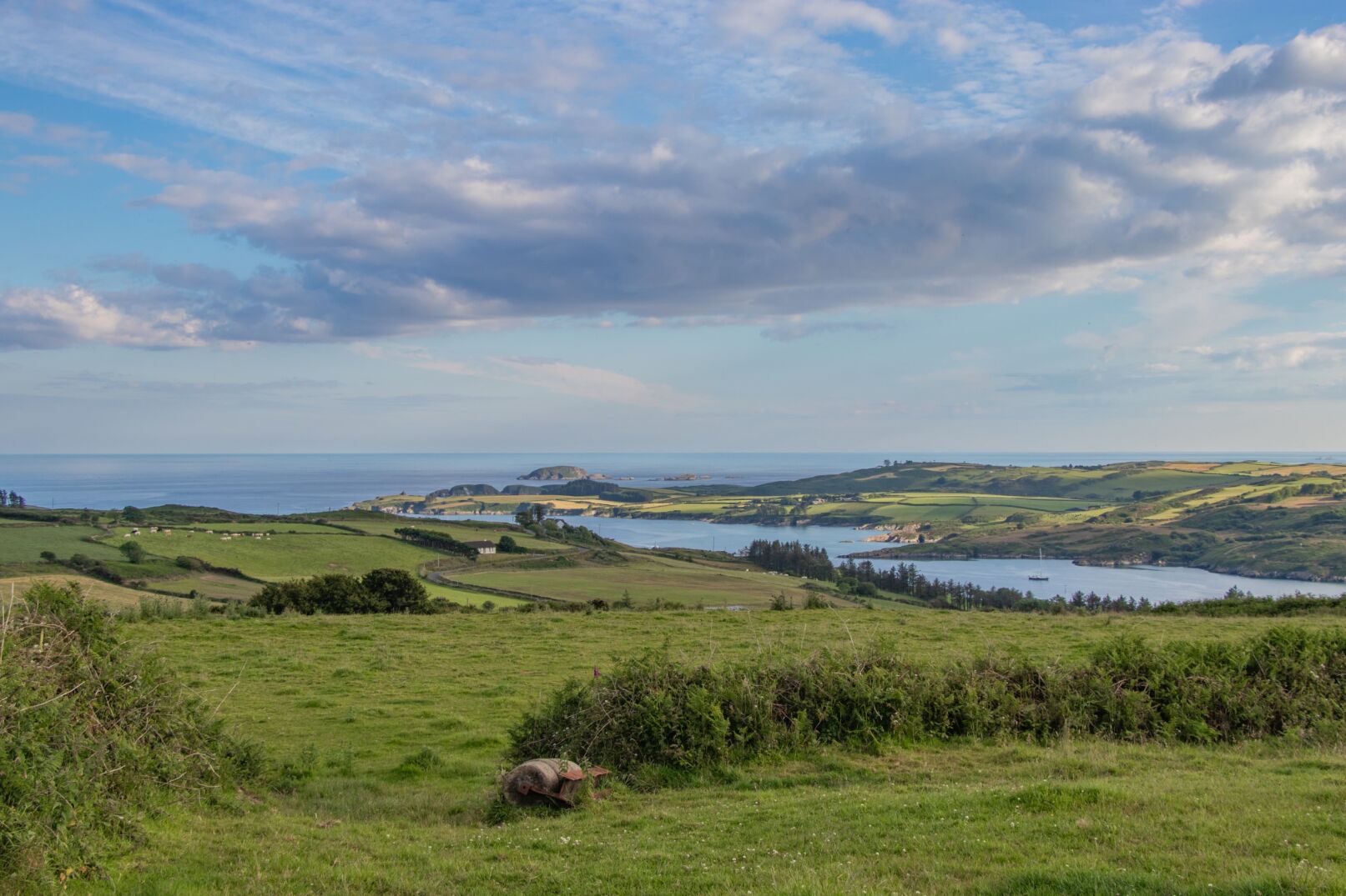 Farm land with ocean and river view